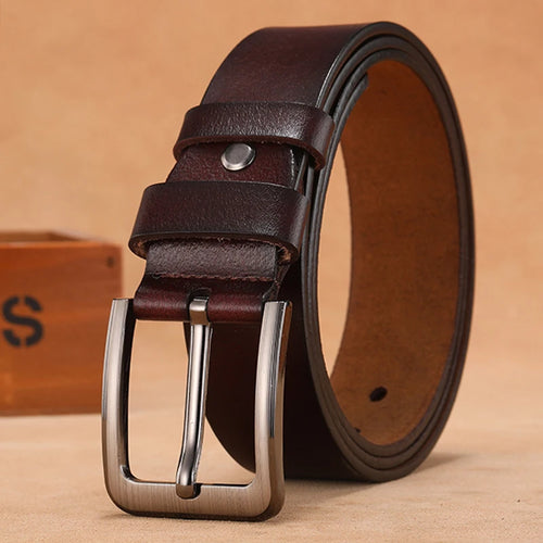 Men's Genuine Leather Pin Buckle Belt